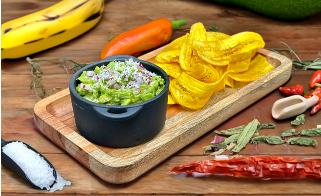 Plantain Chips with Avocado Dip