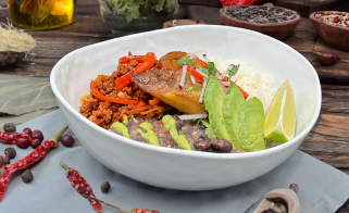 Cilantro Rice with Beans, Avocado, Sofrito and Chicken
