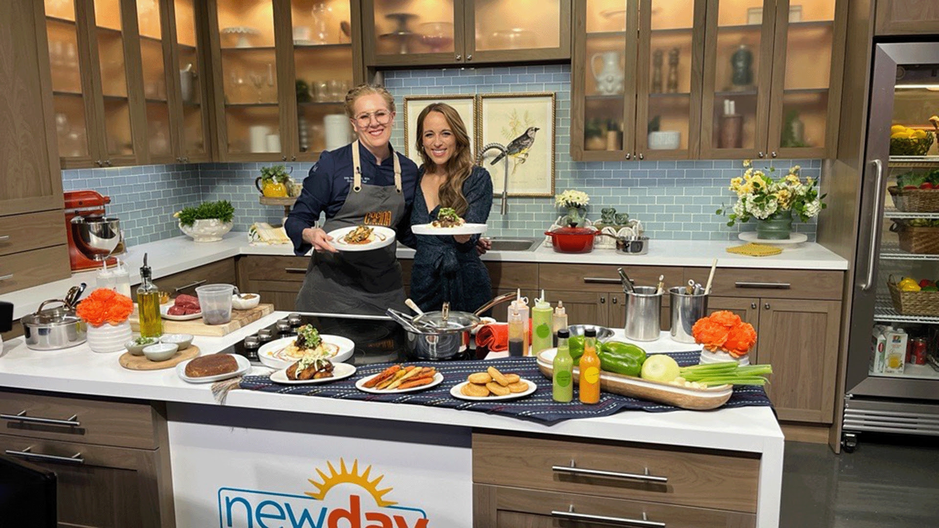 Chef Eda Martin with Kelly Hanson on New Day Northwest TV